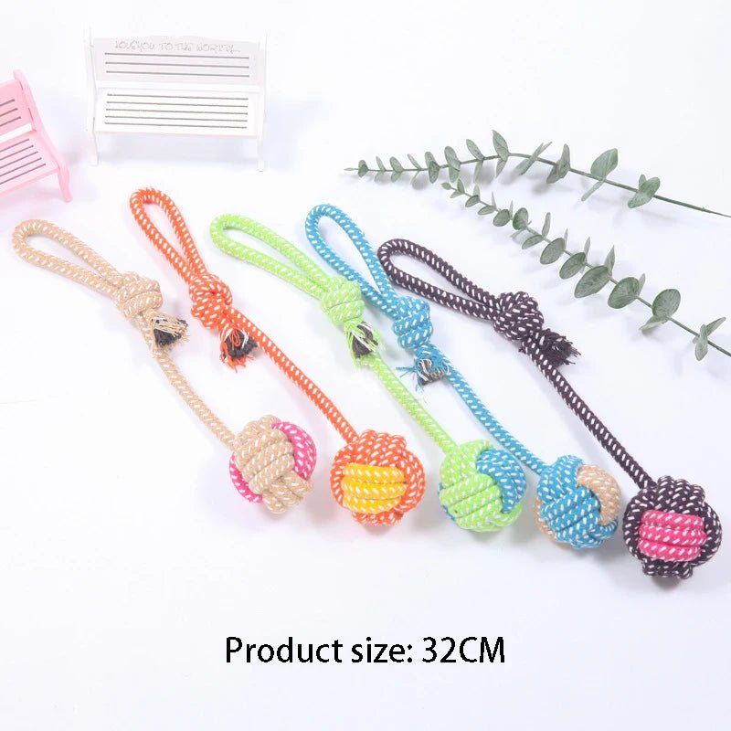 1 Pcs Random Pet Puppy Chew Toy Cotton Knot Rope Molar Toy Durable Hemp Rope Knot Dog Toy Pet Teeth Cleaning Supplies - key words