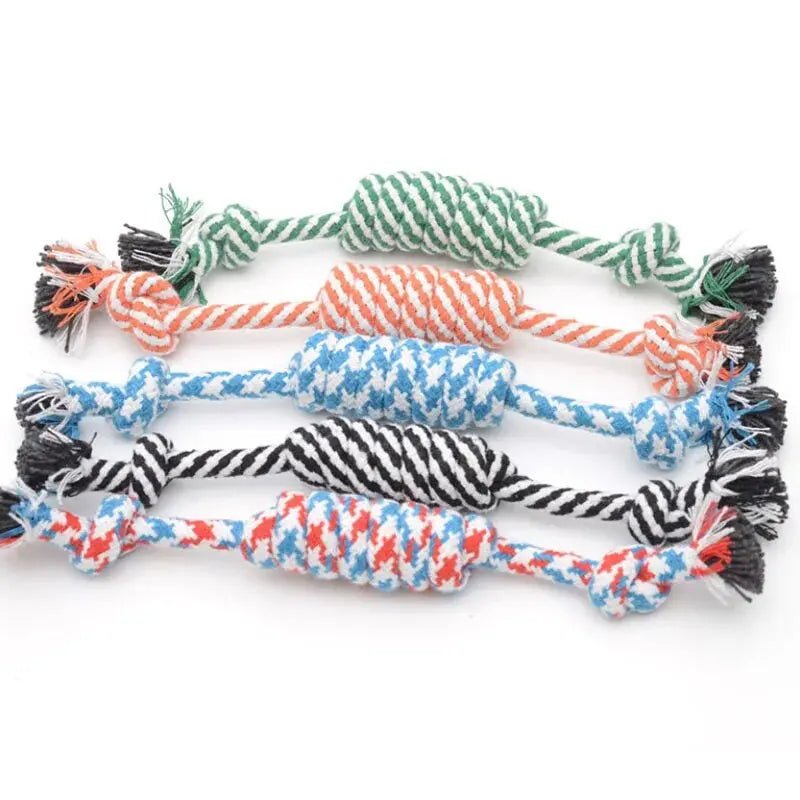 1Pcs Cotton Chew Pets dogs Toys Puppy Durable Braided Bone Knot Rope 27CM Tooth Cleaning Tool Pet Products Dropshipping Center - key words