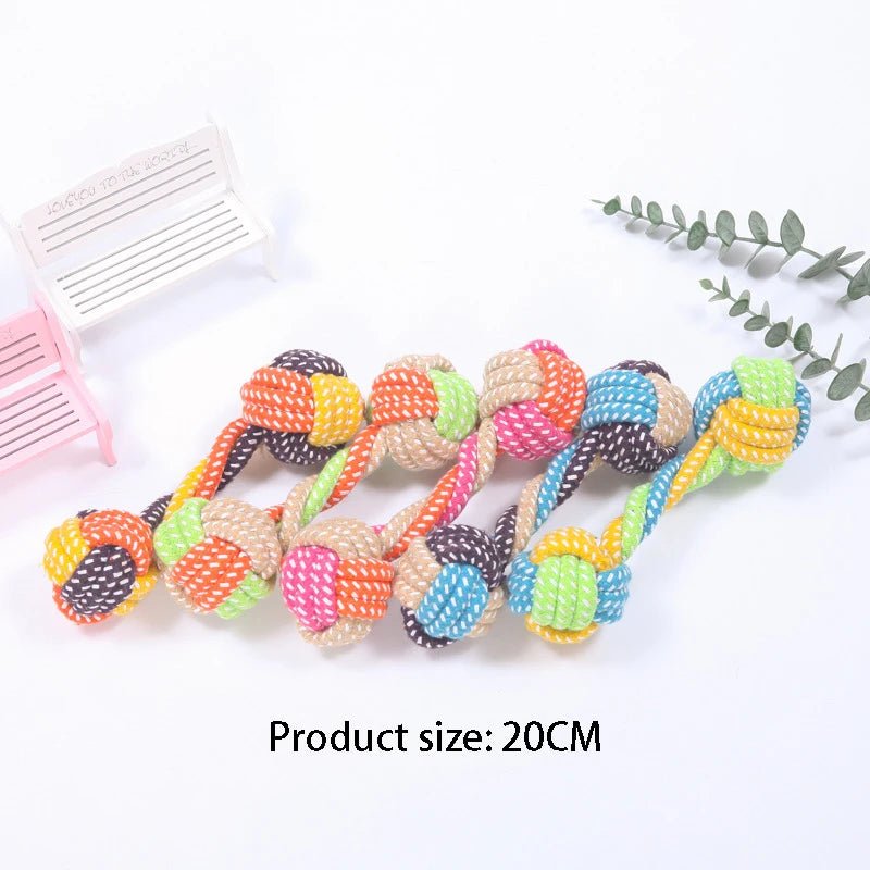 1 Pcs Random Pet Puppy Chew Toy Cotton Knot Rope Molar Toy Durable Hemp Rope Knot Dog Toy Pet Teeth Cleaning Supplies - key words