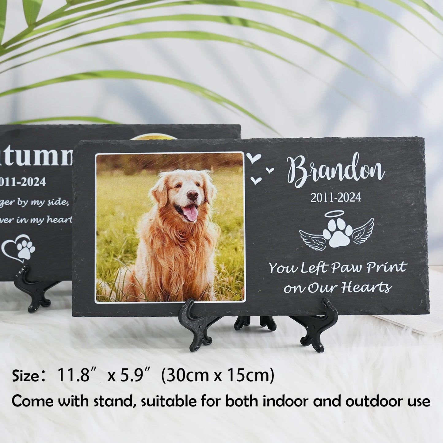 Personalized Pet Memorial Stone, Large Memorial Garden Stone Printed with Photo, Pet Loss Gifts, Dog Cat Memorial Gift - key words