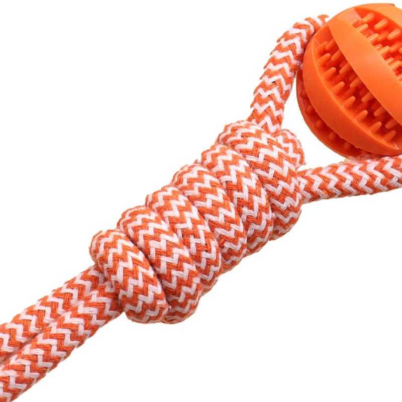 Dog Ball Toy with Rope Interactive Interactive Leaking Balls for Small Medium Dogs Chewing Bite Resistant Pet Tooth Cleaning - key words