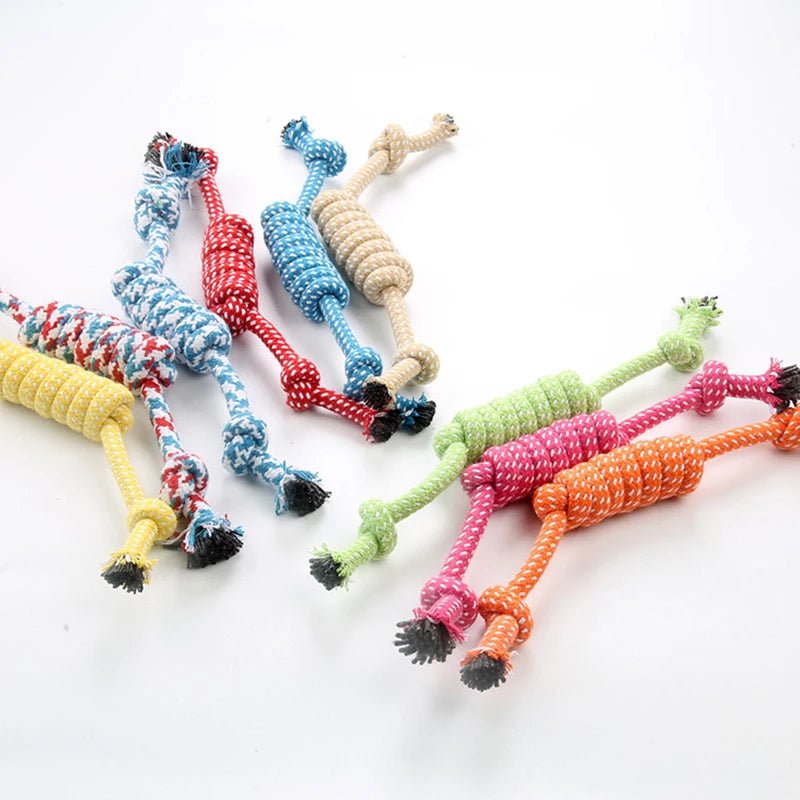 1Pcs Cotton Chew Pets dogs Toys Puppy Durable Braided Bone Knot Rope 27CM Tooth Cleaning Tool Pet Products Dropshipping Center - key words