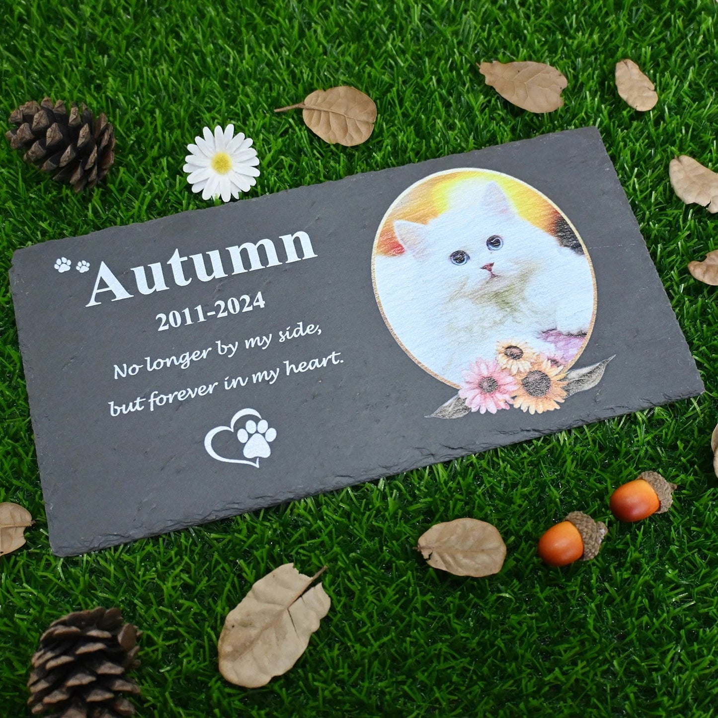 Personalized Pet Memorial Stone, Large Memorial Garden Stone Printed with Photo, Pet Loss Gifts, Dog Cat Memorial Gift - key words