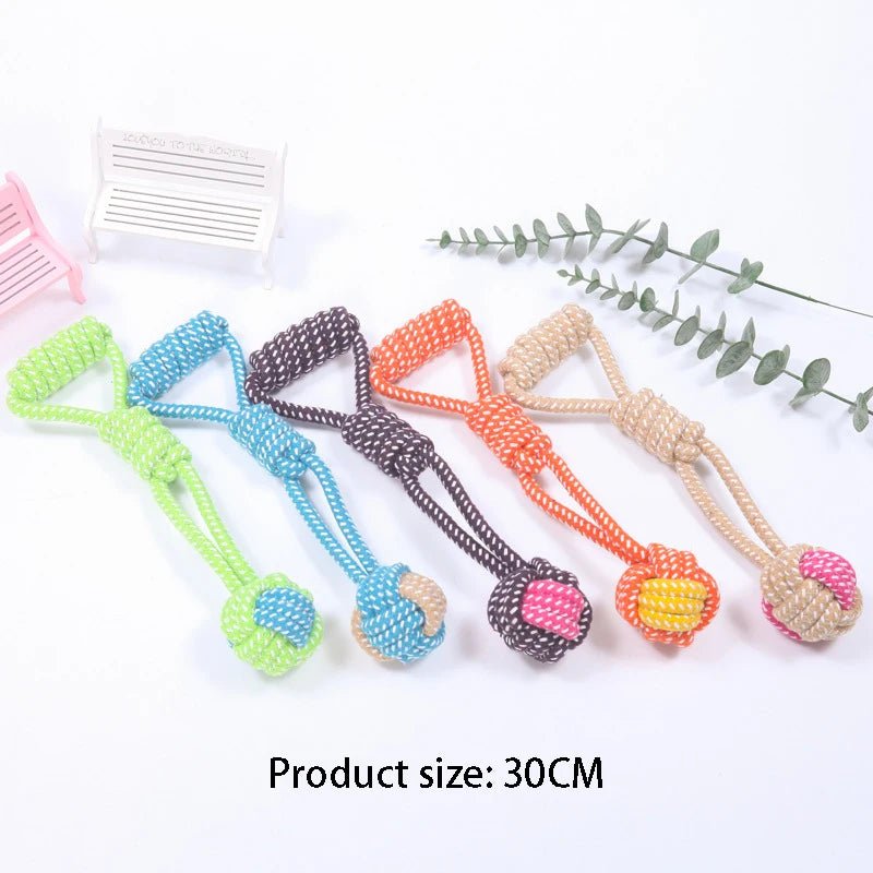 1 Pcs Random Pet Puppy Chew Toy Cotton Knot Rope Molar Toy Durable Hemp Rope Knot Dog Toy Pet Teeth Cleaning Supplies - key words