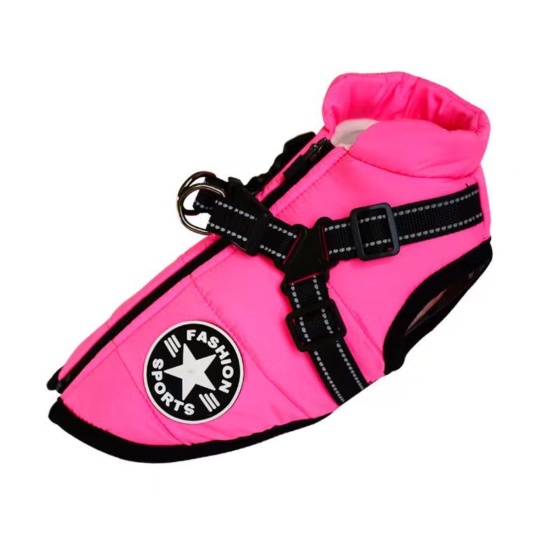 Waterproof Dog Clothes Winter Dog Coat With Harness Warm Pet Clothing Big Dog Jacket Chihuahua Labrador Coat Costume - key words
