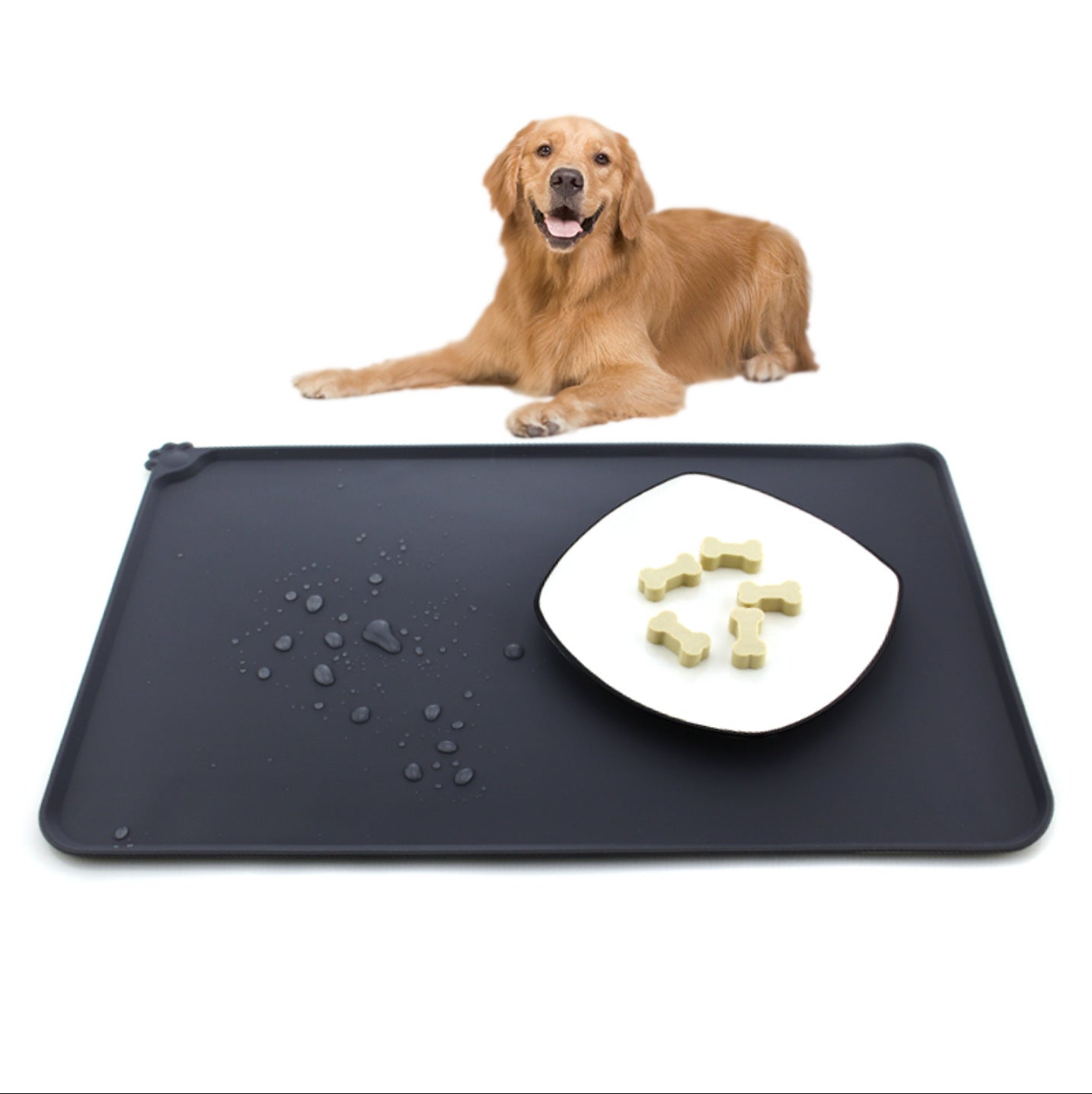 Waterproof Pet Mat For Dogs And Cats Pure Color Silicone Pet Food Mat - key words