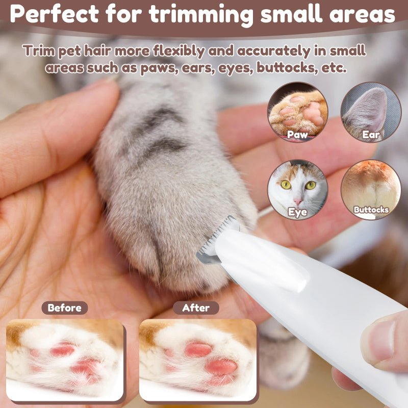 Pets Dog Paw Trimmer With LED Light Fully Waterproof Pet Hair Trimmer With LED Display Dog Clippers For Grooming Widen Blade - key words