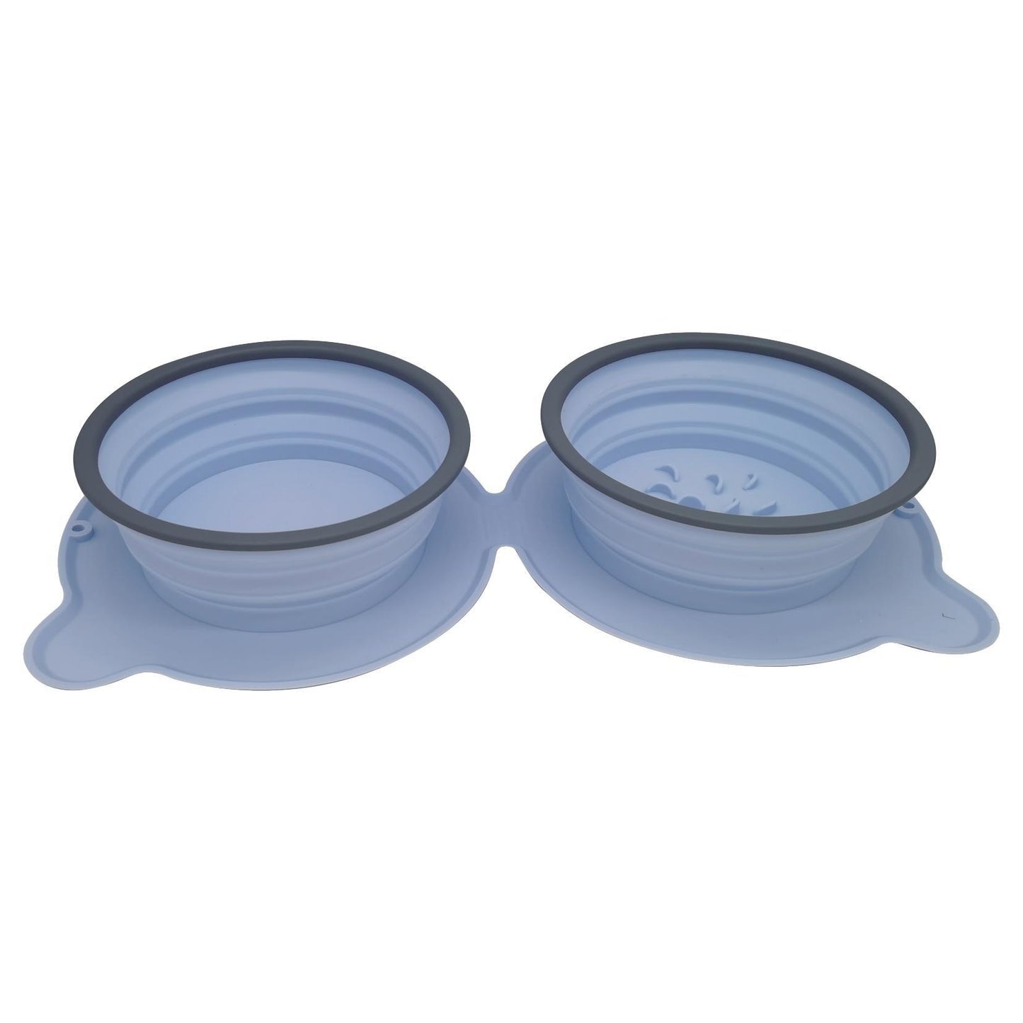 Portable Silicone Double Dog Food Bowls Foldable Non-Slip Cat Bowl Pet Travel Anti-Choking Feeding Bowl Outdoor - key words