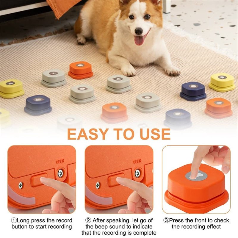 4 Colors Pet Communication Button One - click Prevent Physical Inactivity Recordable Dog Talking Button Toy Cat Toy Pet Products - Everpeakgoods