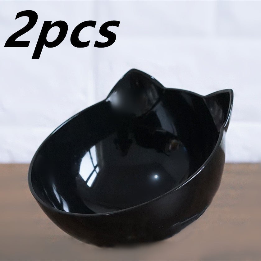 New Inclined Food Cat Ear Oblique Mouth Transparent Single Pet Bowl - key words