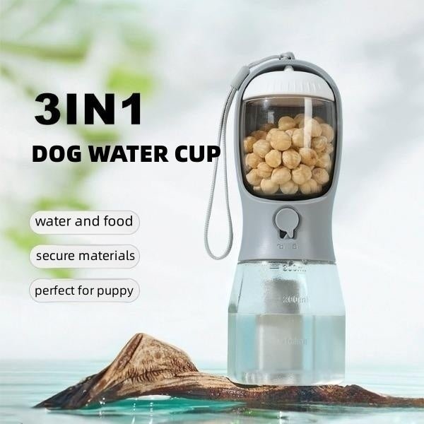 Dog Water Cup Drinking Food Garbage Bag Three-in-one Portable Small Multi-functional Pet Cups Pets Supplies - key words