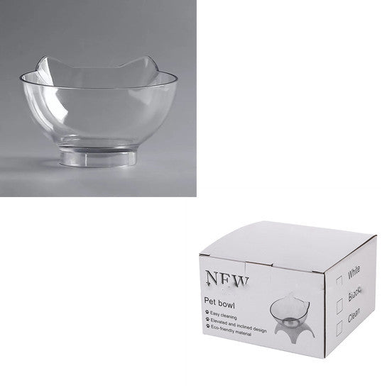 Non Slip Double Cat Bowl With Raised Stand Pet Food Cat Feeder Protect Cervical Vertebra Dog Bowl Transparent Pet Products - key words