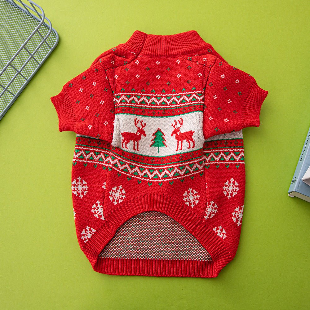 Christmas Tree Elk Christmas Dog Sweater - key words