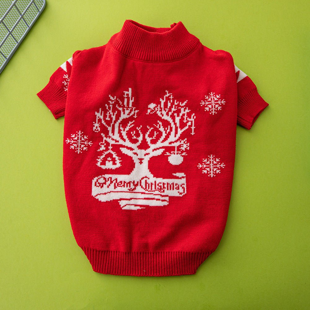 Christmas Tree Elk Christmas Dog Sweater - key words