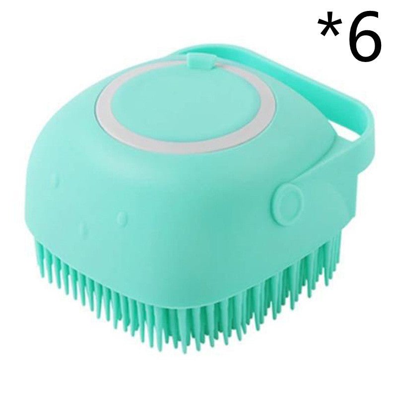 Silicone Dog Bath Massage Gloves Brush Pet Cat Bathroom Cleaning Tool Comb Brush For Dog Can Pour Shampoo Dog Grooming Supplies - key words