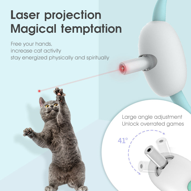 Automatic Cat Toy Smart Laser Teasing Cat Collar Electric USB Charging Kitten Amusing Toys Interactive Training Pet Items - key words