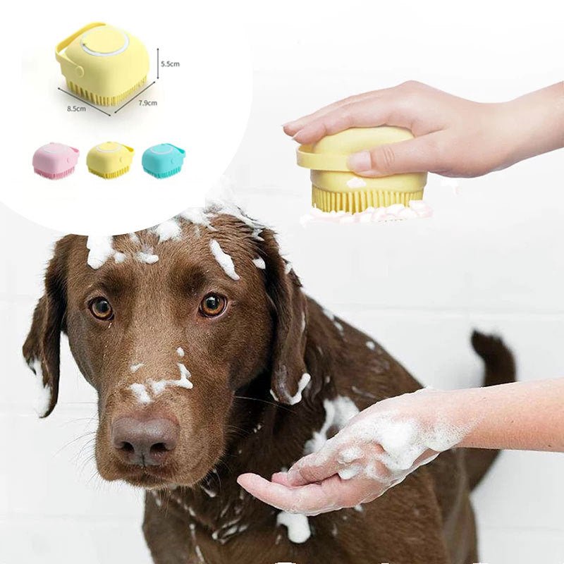 Silicone Dog Bath Massage Gloves Brush Pet Cat Bathroom Cleaning Tool Comb Brush For Dog Can Pour Shampoo Dog Grooming Supplies - key words