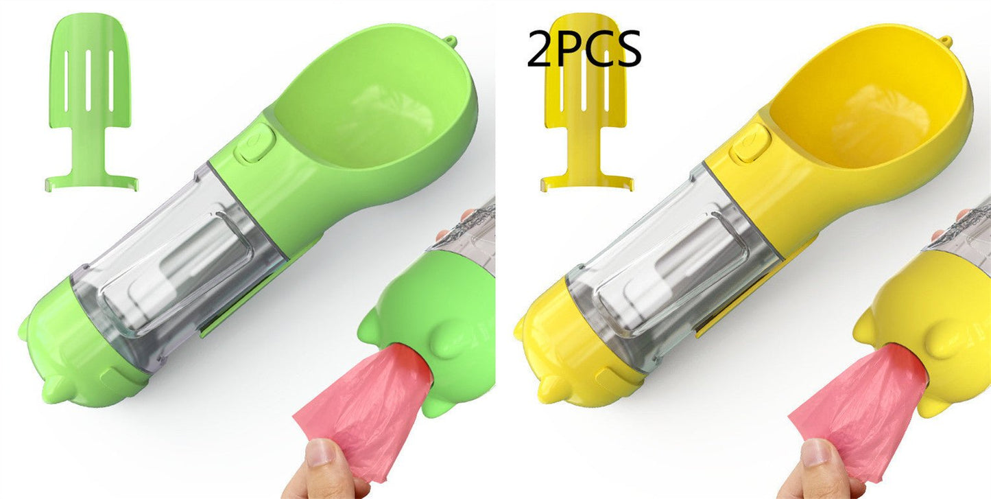 Pet Water Bottle Feeder Bowl Garbage Bag Storage Portable Pet Outdoor Travel 3 In 1 Dog Water Bottle - key words