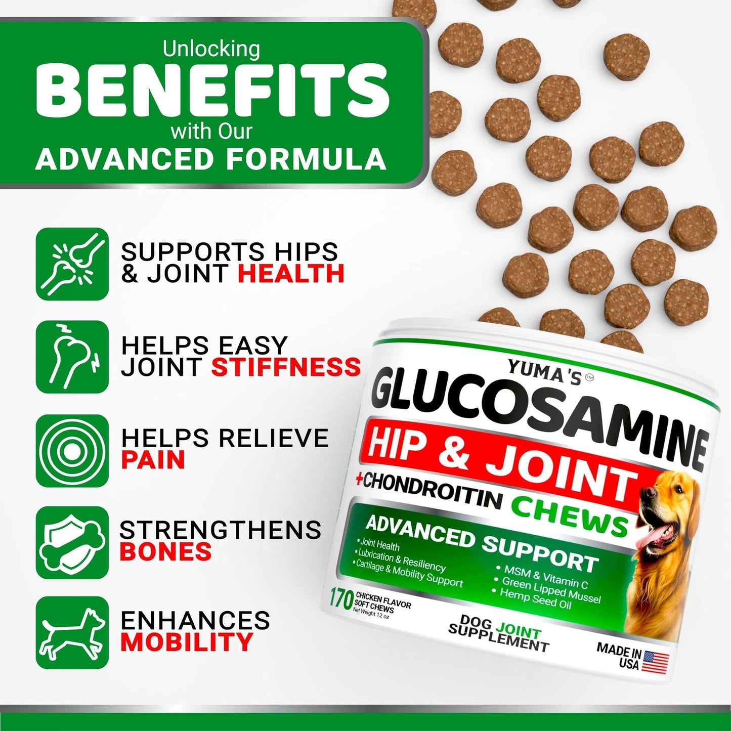 Glucosamine For Dogs Hip And Joint Supplement For Dogs 170 Ct Glucosamine Chondroitin For Dogs Chews Dog Joint Pain Relief With MSM Advanced Dog Joint Supplement Health - key words