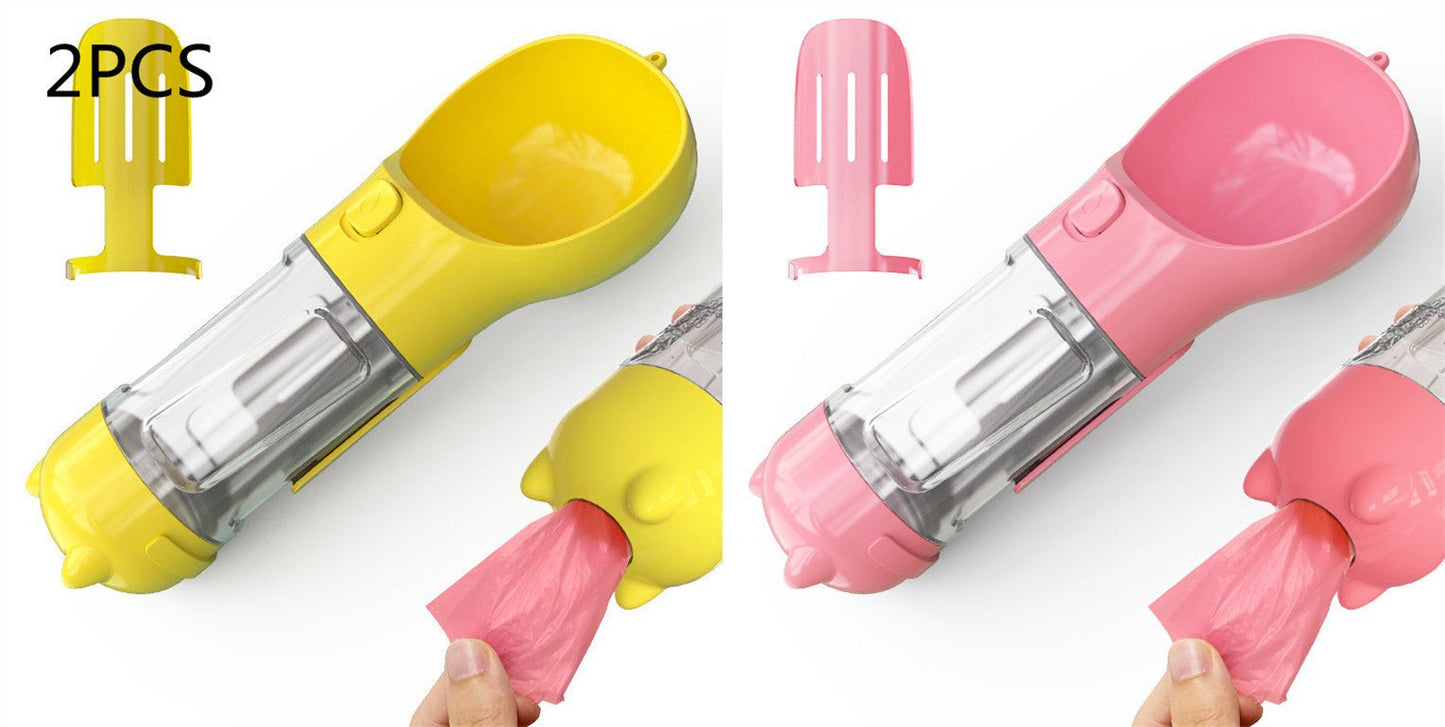 Pet Water Bottle Feeder Bowl Garbage Bag Storage Portable Pet Outdoor Travel 3 In 1 Dog Water Bottle - key words