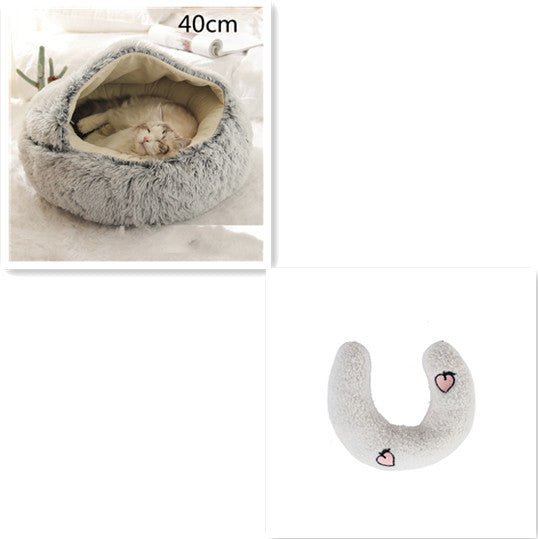 2 In 1 Dog And Cat Bed Pet Winter Bed Round Plush Warm Bed House Soft Long Plush Pets Bed Pet Products - Everpeakgoods
