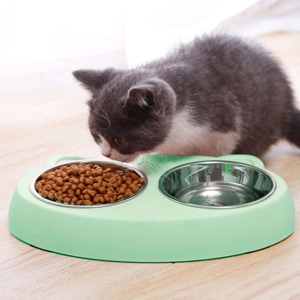 Dog Bowls Double Dog Water And Food Bowls Stainless Steel Bowls With Non-Slip Resin Station, Pet Feeder Bowls For Puppy Medium Dogs Cats - key words