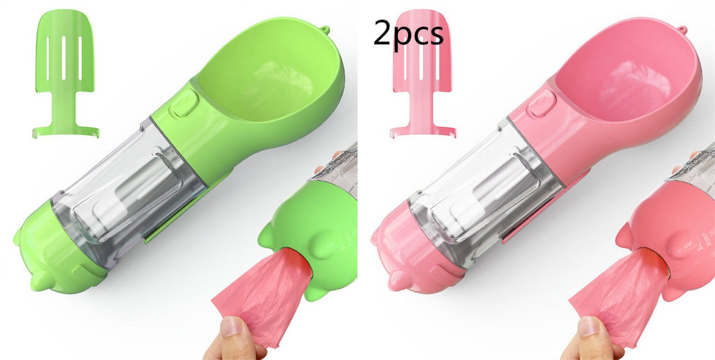 Pet Water Bottle Feeder Bowl Garbage Bag Storage Portable Pet Outdoor Travel 3 In 1 Dog Water Bottle - key words