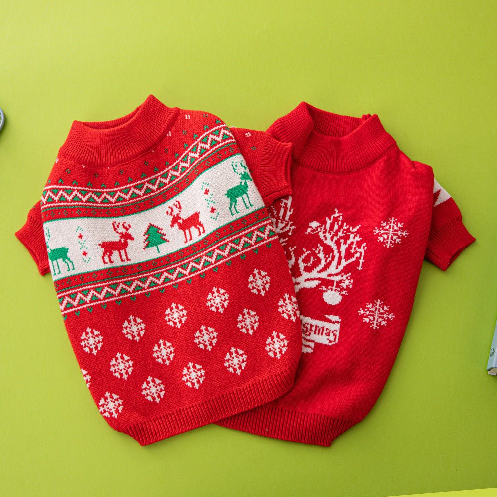 Christmas Tree Elk Christmas Dog Sweater - key words