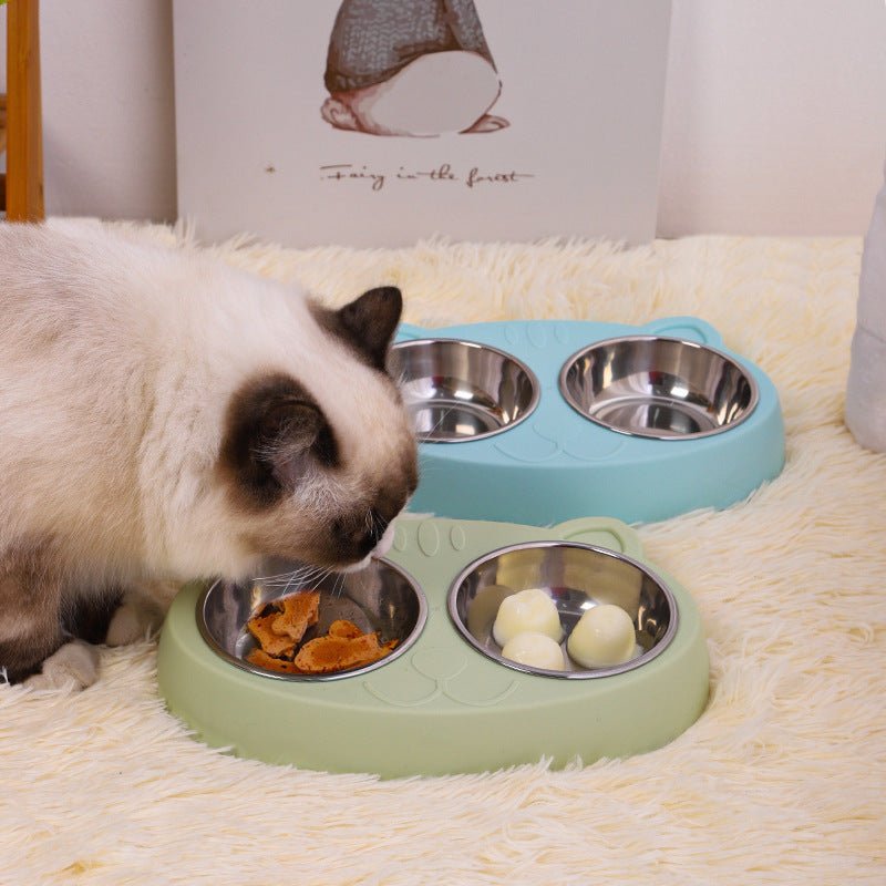 Dog Bowls Double Dog Water And Food Bowls Stainless Steel Bowls With Non-Slip Resin Station, Pet Feeder Bowls For Puppy Medium Dogs Cats - key words