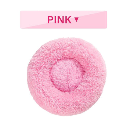 Fluffy Donut Dog Bed  Warm Soft Long Plush Pet Cushion Dog House Cat  Bed Washable Pet Sofa Mat Calming Samll Large Dog Beds - key words