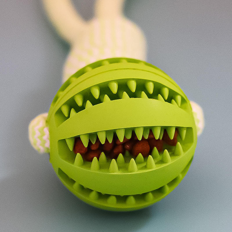 Dog Toys Treat Balls Interactive Hemp Rope Rubber Leaking Balls For Small Dogs Chewing Bite Resistant Toys Pet Tooth Cleaning Bite Resistant Toy Ball For Pet Dogs Puppy - key words