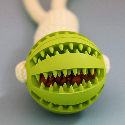 Dog Toys Treat Balls Interactive Hemp Rope Rubber Leaking Balls For Small Dogs Chewing Bite Resistant Toys Pet Tooth Cleaning Bite Resistant Toy Ball For Pet Dogs Puppy - key words