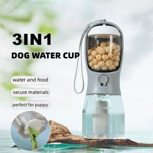 Dog Water Cup Drinking Food Garbage Bag Three-in-one Portable Small Multi-functional Pet Cups Pets Supplies - key words