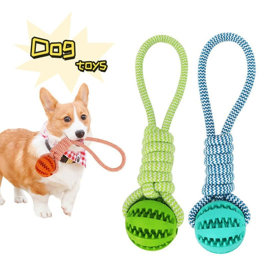 Dog Toys Balls Interactive Treat Rope Rubber Leaking Balls For Small Medium Dogs Chewing Bite Resistant Pet Tooth Cleaning - key words