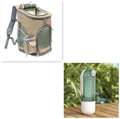 2 In 1 Pet Water Cup Segment Design Green Dog Walking Portable Drinking Cup Dog Feeding Supplies Pet Supplies Dog Walking Water Feeder Pets Products - key words