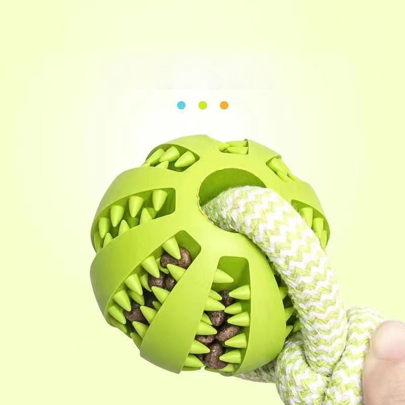 Dog Toys Treat Balls Interactive Hemp Rope Rubber Leaking Balls For Small Dogs Chewing Bite Resistant Toys Pet Tooth Cleaning Bite Resistant Toy Ball For Pet Dogs Puppy - key words