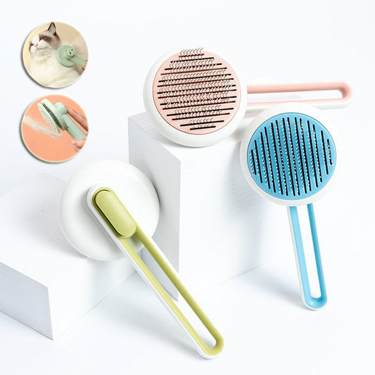 Pet Dog Hair Remover Cat Brush Grooming Tool Automatic Massage Comb Round Hair Brush For Cat Dog Pet Supplies - key words