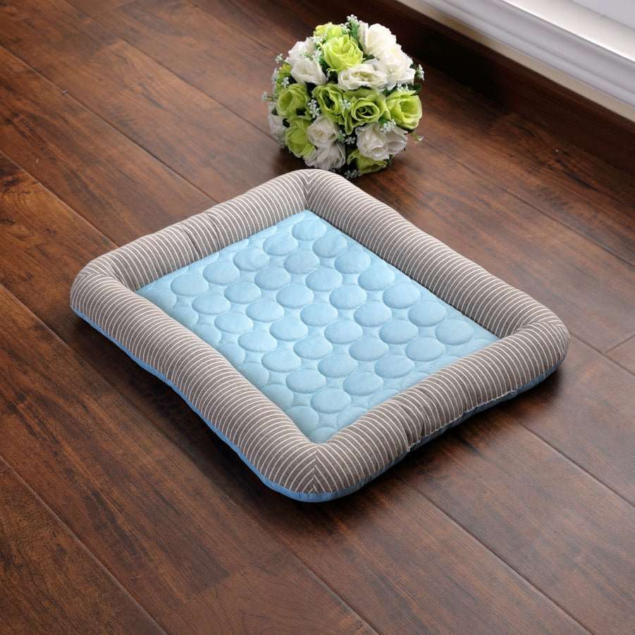 Pet Cooling Pad Bed For Dogs Cats Puppy Kitten Cool Mat Pet Blanket Ice Silk Material Soft For Summer Sleeping  Blue Breathable - key words