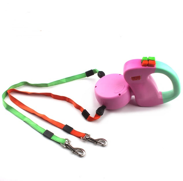 Retractable Dual Pet Dog Walking Leash - key words