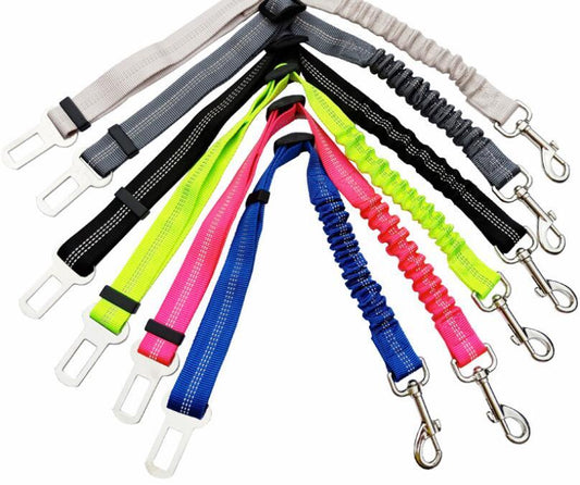 Adjustable Dog Seat Belt Dog Car Seatbelt Harness Leads Elastic Reflective Safety Rope - key words