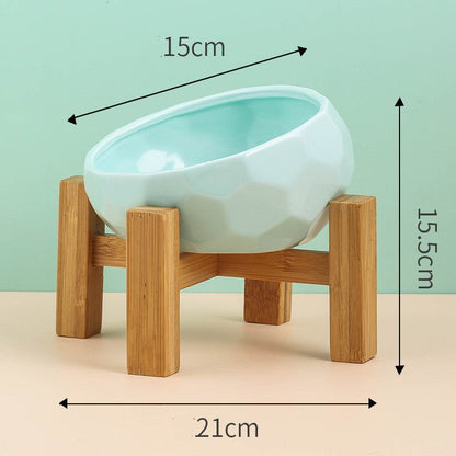 Pet Supplies Bowl Ceramic Cat Bowl Dog Bowl Oblique Mouth - key words