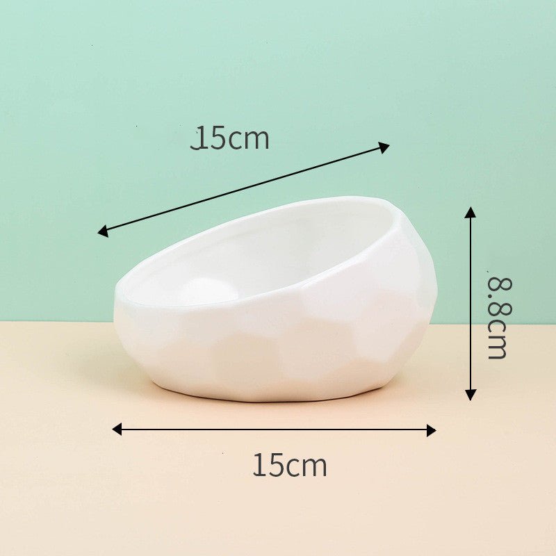 Pet Supplies Bowl Ceramic Cat Bowl Dog Bowl Oblique Mouth - key words