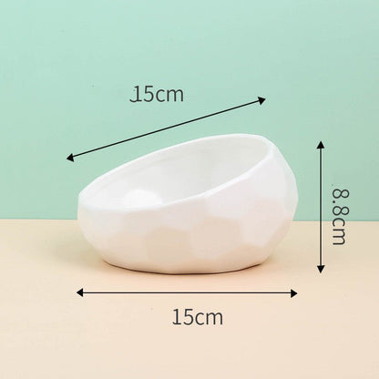 Pet Supplies Bowl Ceramic Cat Bowl Dog Bowl Oblique Mouth - key words