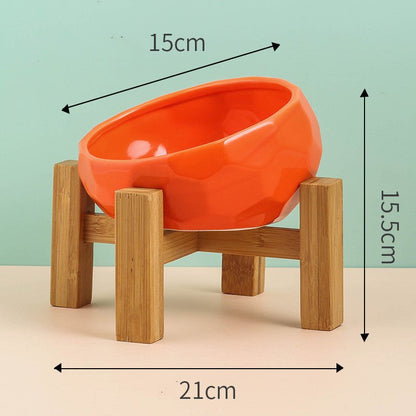 Pet Supplies Bowl Ceramic Cat Bowl Dog Bowl Oblique Mouth - key words