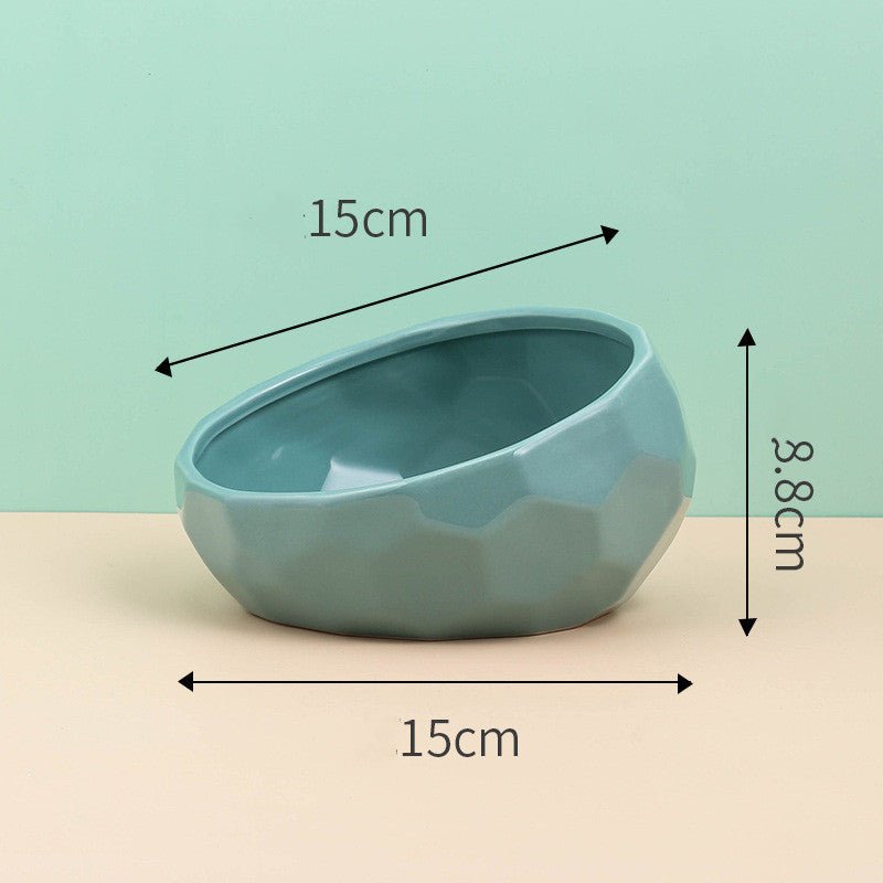 Pet Supplies Bowl Ceramic Cat Bowl Dog Bowl Oblique Mouth - key words