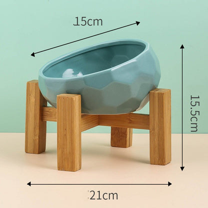 Pet Supplies Bowl Ceramic Cat Bowl Dog Bowl Oblique Mouth - key words