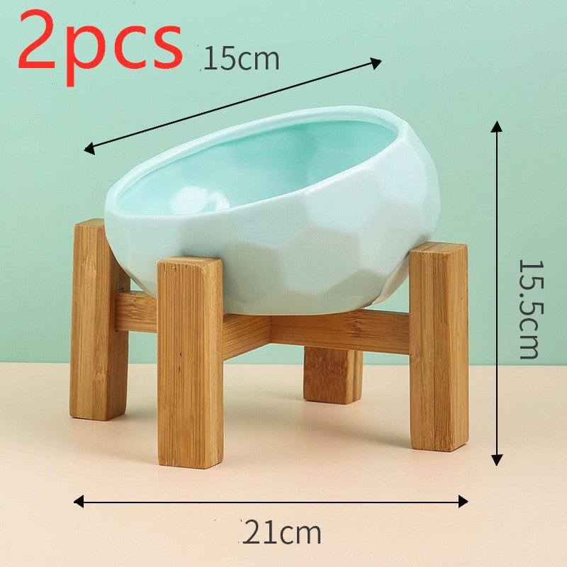 Pet Supplies Bowl Ceramic Cat Bowl Dog Bowl Oblique Mouth - key words