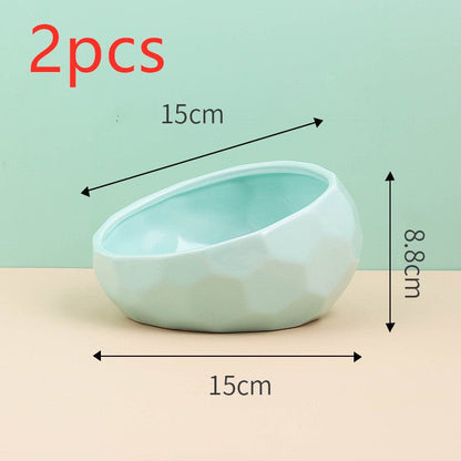 Pet Supplies Bowl Ceramic Cat Bowl Dog Bowl Oblique Mouth - key words