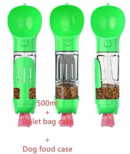 Pet Water Bottle Feeder Bowl Garbage Bag Storage Portable Pet Outdoor Travel 3 In 1 Dog Water Bottle - key words