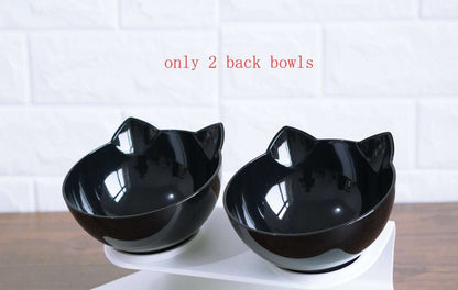 New Inclined Food Cat Ear Oblique Mouth Transparent Single Pet Bowl - key words